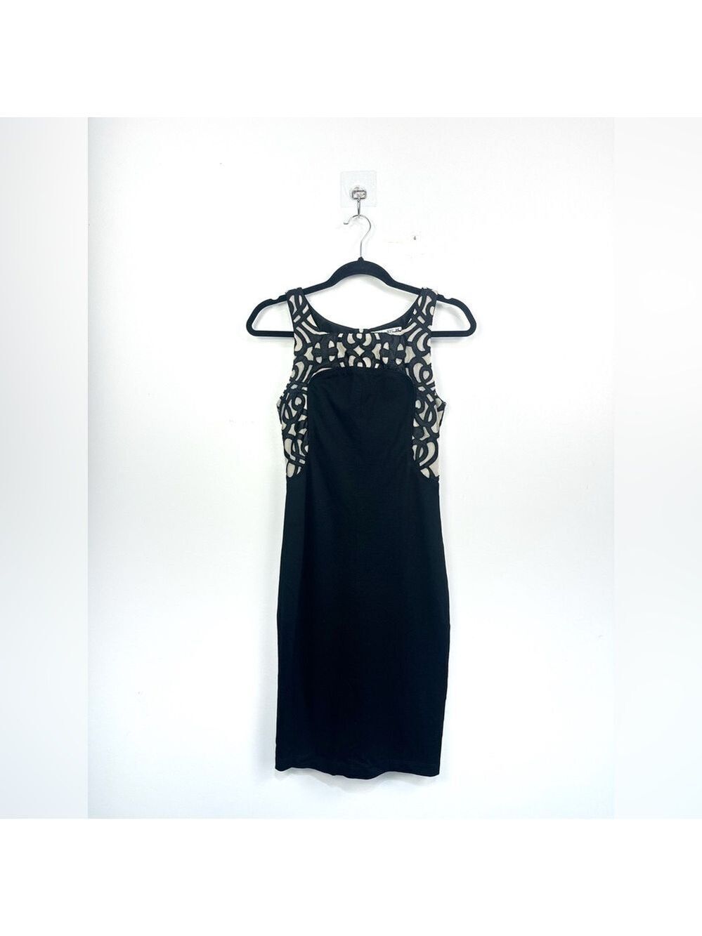 Yoana Baraschi Black Dress with lace detail Sz 2